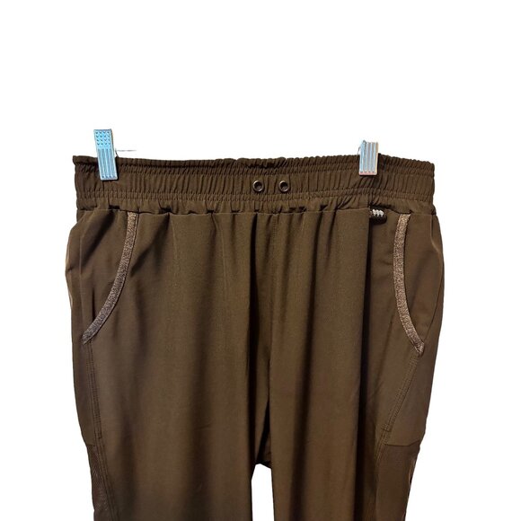 🍒 2/$20 🍒  Silky Light Weight Black Pants with Pockets and Cuffed Ankles sz M - Picture 2 of 7